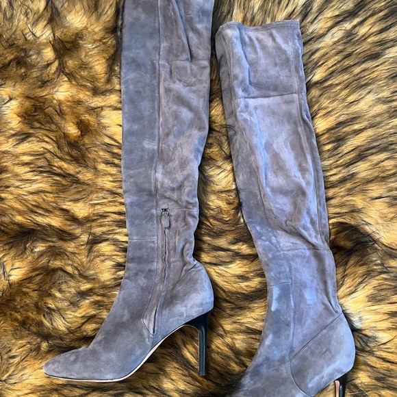 Cole Haan Gray Suede Above the Knee Boots - Picture 1 of 3